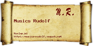 Musics Rudolf névjegykártya